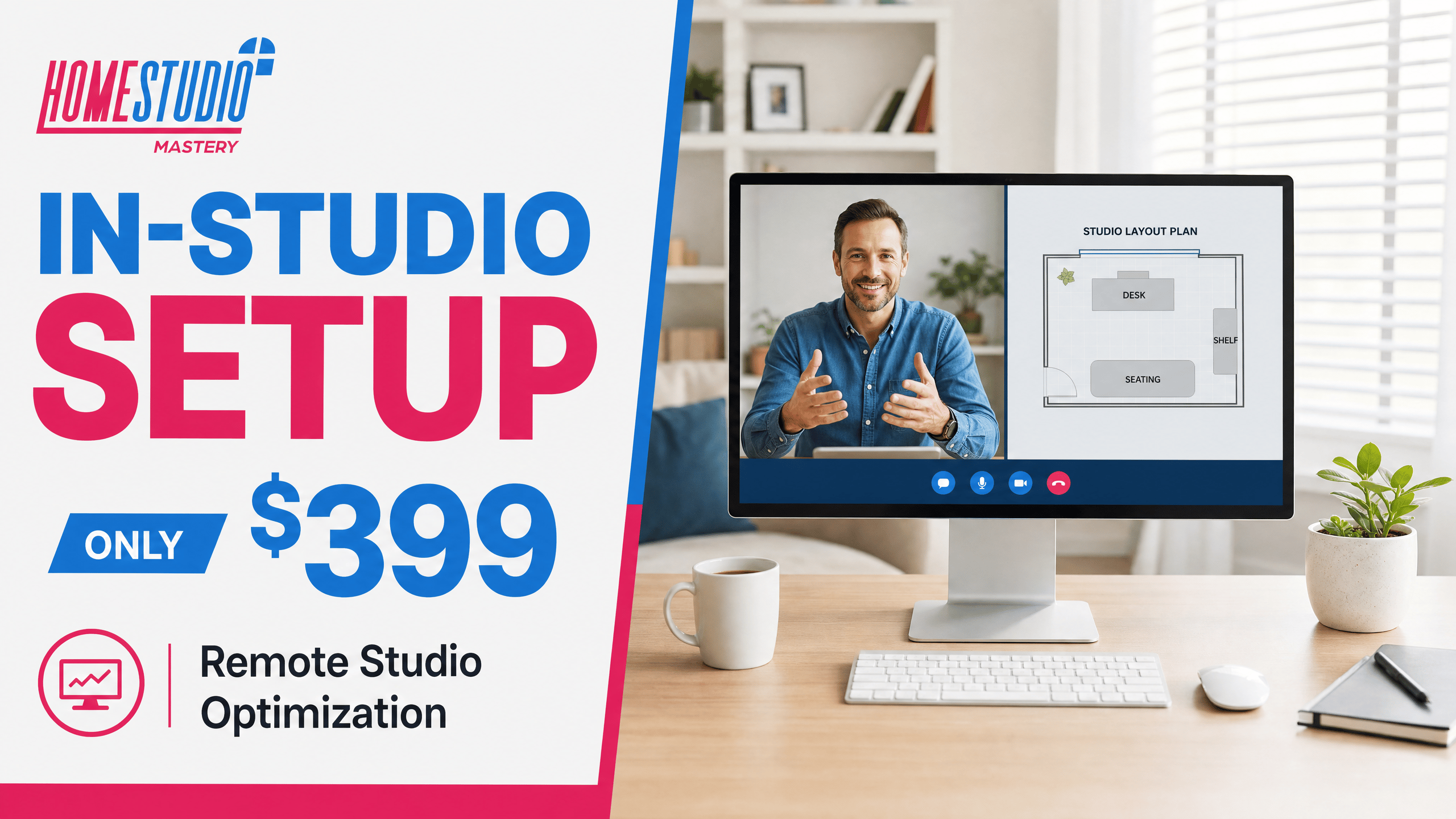 In-Studio Setup remote studio optimization offer artwork.