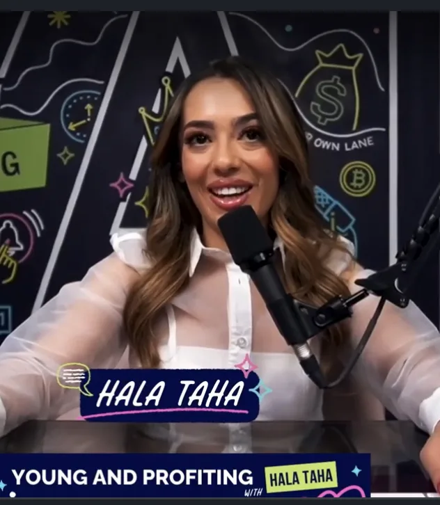 Hala Taha records the Young & Profiting show, and marquee guests, in the finished studio.